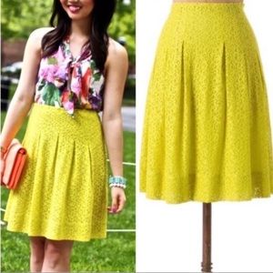 Anthro HD in Paris Tart Citron Neon Pleated Skirt